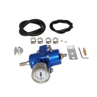 0-140 PSI Adjustable Fuel Pressure Regulator Kit With Gauge Hose,Blue