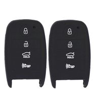 WFMJ 2Pcs Black Silicone 4 Buttons Smart Key Case Cover Fob for Kia K3 Cerato Forte Sorento Rio Rio5 Optima