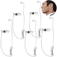 Replacement Coil Tube,Lsgoodcare Acoustic Air Tube Audio Tube with Earbuds Compatible for Motorola Kenwood Icom Midland Two Way Radio Walkie Talkie Ear Piece, Clear White (5Pack)