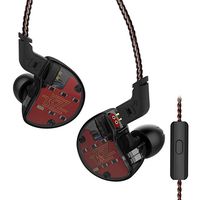 Dilvpoetry KZ ZS10 HiFi Wired Earphones in-Ear Headphone 3.5mm Jack 5 Hybrid Drivers with Detachable Cable for Sports (Black with Mic)