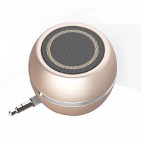 Rumfo Mini Phone Speaker Portable Wireless Plug in Speaker with 3.5mm Aux Audio Jack Rechargeable Plug and Play Clear Bass Speaker Universal for Cell Phone iPad MP3 MP6 Tablet Computer (Gold)