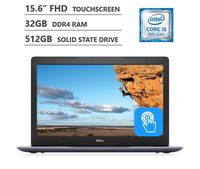 Dell Inspiron 15.6" Full HD Touchscreen Laptop, Intel Core i5-8250U Quad-Core Processor, 32GB RAM, 512GB Solid State Drive, Backlit Keyboard, HDMI, Wireless-AC, Bluetooth 4.2, Windows 10 Home, Blue