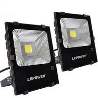 LEPOWER 50W LED Flood Light 2 Pack, Super Bright Outdoor Work Light with Plug, 250W Halogen Bulb Equivalent, IP66 Waterproof, 4000lm, 6000K, Outdoor Led Lights (White Light)