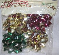 16 Green Gold & Wine Elegant Bows Self Stick 4"