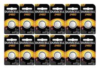 12-Pack Duracell 2450 Batteries 3.0 Volt Lithium Coin Button
