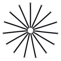 Patu Double Sided Hook with Writable Labels Cinch Straps - 15 Pcs 20 x 1 Inch Multi-Purpose Reusable Cord Management Wire Organizer Fastening Cable Ties, Black