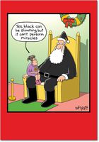 1700 'Santas Black Suit' - Funny Merry Christmas Greeting Card with 5" x 7" Envelope by NobleWorks