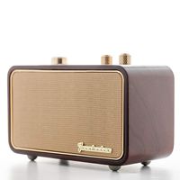 Retro Bluetooth Speaker, TRENBADER.COM Vintage Radio for Home Indoor, Wooden Vintage Style, Rechargeable Portable Speaker, Customizable Christmas Souvenir for Father Elder Old People, 2500mAh, Mic
