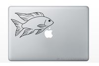 Swimming Peacock Cichlid Lwanda Fish MacBook Laptop Vinyl Decal Sticker Aulonocara Aquarium Tank Fishtank Food OB Fins Betta