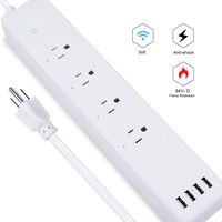 Smart Power Strip Wifi Surge Protector,Voice Control Compatible with Alexa Echo Dot Google Home Assistant IFTTT,Timer,Smart Life APP Remote 4 AC Outlet And 4 USB Ports 15A,No Hub Required