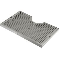Kegco SECO-1610D 16" x 10" Surface Mount Drip Tray - 3" Column Cut-Out - SS, with Drain