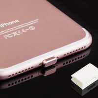 Emoly Anti-Dust Plug for iPhone 7/8/X/XR/XS | Dust Cap, Dust Protection - Lightning Connector Cover | Free Silicone Cable Clip - Rose Gold