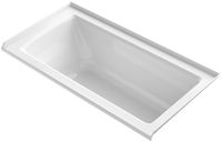 KOHLER K-1946-R-0 Alcove Bath with Tile Flange and Right-Hand Drain, 60" x 30", White