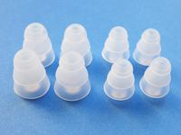 8 pcs : 4 Large (L) and 4 Small (S) Clear Triple Flange Earbuds Eartips Set Compatible with Etymotic etyBLU2, ER-4, hf5, hf3, hf2, mc5, mc3, mc2, and ETY Kids in Ear Stereo Earphones Headset