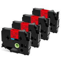 Replace TZe Tape Black on Red Compatible with Brother P-Touch TZe-441 Standard Laminated Label Tape -26.2 ft(8m),4 Pack
