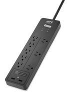 APC 8-Outlet Surge Protector Power Strip with USB Charging Ports, 2160 Joules, SurgeArrest Home/Office (PH8U2), Black