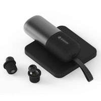 Rowkin Ascent Charge+ True Wireless Earbuds Headphones: 50+ Hours Bluetooth 5 Smallest Earphones & Qi Charging Case. Deep Bass Sound Headset, Mic& Noise Reduction for Android Samsung & iPhone (Black2)