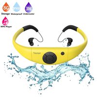 Tayogo 8GB Waterproof MP3 Player Swimming Headphone with Shuffle Feature - Yellow