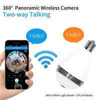 Melesplus M10 Bulb Lamp 1536P Wireless IP Camera,Light Panoramic FishEye Mini 3.0MP HD Home Security CCTV Camera 360 Degree IR Night Vision