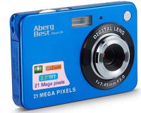 AbergBest 21 Mega Pixels 2.7" LCD Rechargeable HD Digital Camera Video Camera Digital Students Cameras,Indoor Outdoor for Adult/Seniors/Kid (Blue)