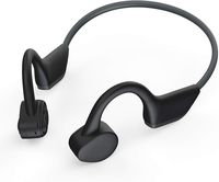 Bone Conduction Headphones Bluetooth 5.0 Open-Ear Wireless Sports Headsets w/Mic for Jogging Running Driving Cycling, Lightweight-1.2 oz (Grey)