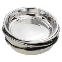 Anbers 18/10 Stainless Round Dinner Plates Dishes, 9.4-INCH Camping Plate, 4 Packs