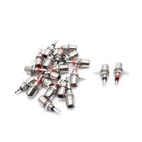 Hxchen Red&Black Chassis Panel Mount Female Socket RCA Phono Solder Connector - (20 Pcs)