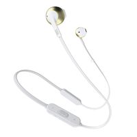 JBL T205BT Wireless in-Ear Headphones with Three-Button Remote and Microphone (Silver)