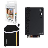 Polaroid Mint Instant Digital Camera (Black) Basic Bundle + Paper (20 Sheets) + Deluxe Pouch