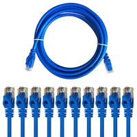 ITBEBE Cat6 Ethernet Cable Snagless RJ45 Network Patch Cables Pre-Terminated with 3 Micron Gold-Plated Contacts and Strain Relief for Crystal Clear High-Speed Data Transfers (5-Feet, 10-Pack)