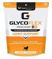 VETRISCIENCE Laboratories - Glycoflex 3 Hip & Joint Support for Dogs, with Glucosamine, DMG, MSM & Green Lipped Mussel. 120 Bite Sized Chews