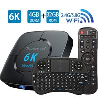 Android Tv Box 9.0, Android Box Support 3D 4K 6K Ultra HD H.265 USB 3.0 TV Box 4GB RAM 32GB ROM 2.4G 5.8G WiFi Allwinner H6 Quad Core 64bits with Bluetooth 4.0 and Mini Keyboard Set Top TV Box