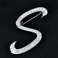 27C1 Womens Lady Rhinestone Crystal Letters Wedding Jewelry Bouquet Brooch Pin Popular Novelty Creation Party Girl Jewerly Accessories Creative | Pattern - S