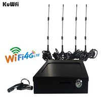 KuWFi Vehicle 4G LTE Car/Bus Carrier Router Openwrt Wireless Router with sim Card Slot LTE Car WiFi Wireless External Antenna Router Specially for Car and Bus(Power Supply not incluled)