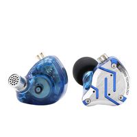 KZ ZS10 Pro 4BA+1DD Hybrid in-Ear Earphone with High Resolution 075mm 2pin Connector Detachable Cable (with Mic, Glare Blue)