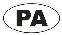 PA Pennsylvania Euro Oval Vinyl Bumper Sticker Decal D484 Laptop Panama 5"