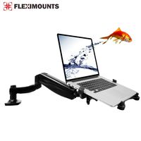 2 in 1 FLEXIMOUNTS L01 Laptop Desk Mount for 11-17.3 inch Laptop with Notebook Tray or 10-27 inch Computer Monitor with Swivel Gas Spring arm,with Clamp or Grommet Desktop Support