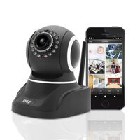 Indoor Wireless Security IP Camera - 1mp HD 720p Home WiFi Nanny Remote Video Monitor - Electronic Motorized Rotating PTZ Pan Tilt Network Surveillance, Voice Mic Audio for Mobile & PC - Pyle PIPCAM8