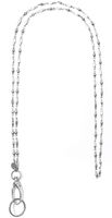 Stainless Steel Chain Women's Lanyard, Badge Holder 34 inches, Stronger - Stainless Steel - Non Breakaway