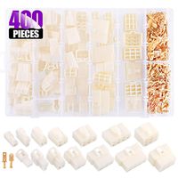 Swpeet 400Pcs 6.3MM Automotive Electrical Wire Connectors Kit, 6.3mm 1 2 3 4 6 8 9 Pin Automotive Electrical Wire Connectors Pin Header Crimp Wire Terminals (6.3mm, Assortment Kit)