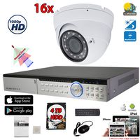 Evertech 32 Channel HD DVR w/ 16 pcs 4in1 AHD TVI CVI Analog 1080P CCTV Home Security Dome Camera System w/ 4TB Hard Drive