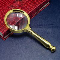 Magnifying Glass Classic Handheld Magnifier 8~10X Magnifier Ultra Clear Glass Gold Aluminum Alloy Handle Size 80150Mm