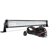 32'' LED Light Bar DWVO 390W Straight 48000LM Upgrade Chipset with 8ft Wiring Harness for Offroad Driving Fog Lamp Marine Boating IP68 WATERPROOF Spot & Flood Combo Beam Light Bars, 2 Year Warranty
