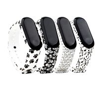 honecumi Colorful Strap Replacement for Xiaomi 3 Watch Band Wrist Strap Bracelet Adjustable Pattern Xiaomi Mi Band 3 Smartwatch Strap Bands for Men&Women-Xiaomi 3 Wrist Band-4 pcs