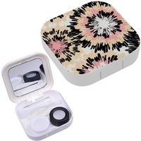 Portable Contact Lens Case Box Travel Kit Mirror + Bottle + Tweezers Container Holder [ Artistic ]