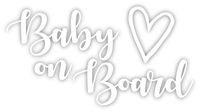 Cute Baby On Board Vinyl Decal Sticker 6"x3" (White)