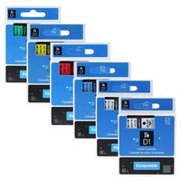 Replace Dymo D1 Labels 1/2 Inch Label Maker Tape Compatible with Dymo D1 Cassette Tape for Label Manager Machine 160 ColorPop, White/Yellow/Red/Green/Clear/Blue, 6-Pack