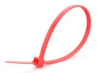 8 Inch Red Standard Nylon Zip Tie - 100 Pack