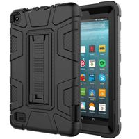 for Amazon Kindle All-New Fire 7 Case, TOTGO Tablet Case Stand Hard Cover Hybrid Rubber Shockproof Full Protection Anti-Scratch Skin Case Cover for Amazon Kindle All-New Fire 7 2019 (Black)