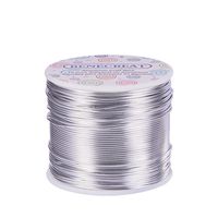 BENECREAT 12 17 18 Gauge Aluminum Wire (17 Gauge,380FT) Anodized Jewelry Craft Making Beading Floral Colored Aluminum Craft Wire - Silver